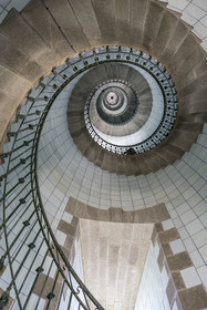 France, Finistère, Abers Country (Pays des Abers), Ile Vierge (Virgin Island) in the Lilia archipelago, the Virgin Island lighthouse, interior staircase of the tallest lighthouse in Europe at 82.5 meters