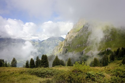 Switzerland, Canton of Vaud, Villars-sur-Ollon above the Col de Bretaye