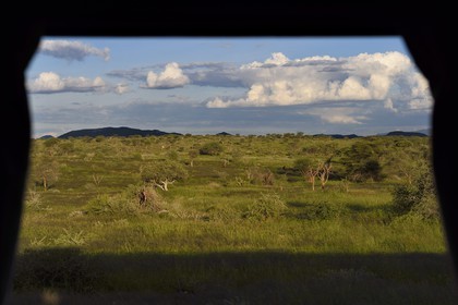 Namibie, région de Erongo, paysage depuis le train Shongololo express