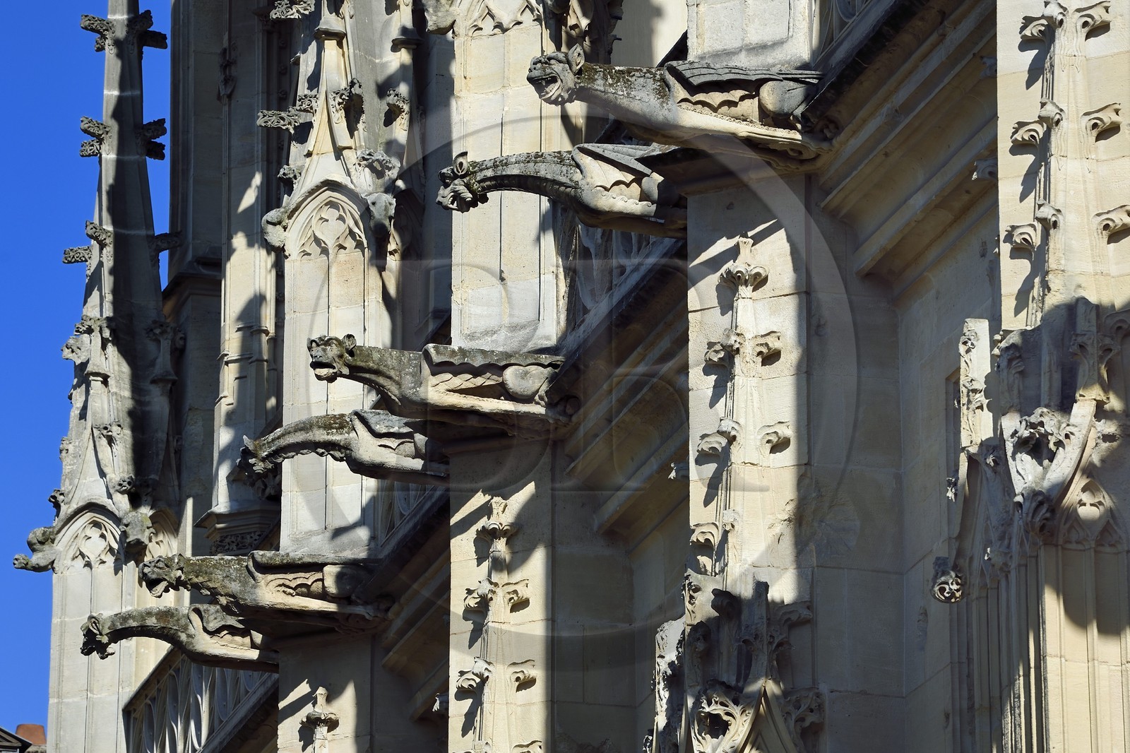 France, Seine-Maritime (76), Rouen, le Palais de justice de Rouen est l'ancien Parlement de Normandie et une des quelques réalisations de l'architecture gothique civile de la fin du Moyen Age en France, facade dans la rue aux Juifs
