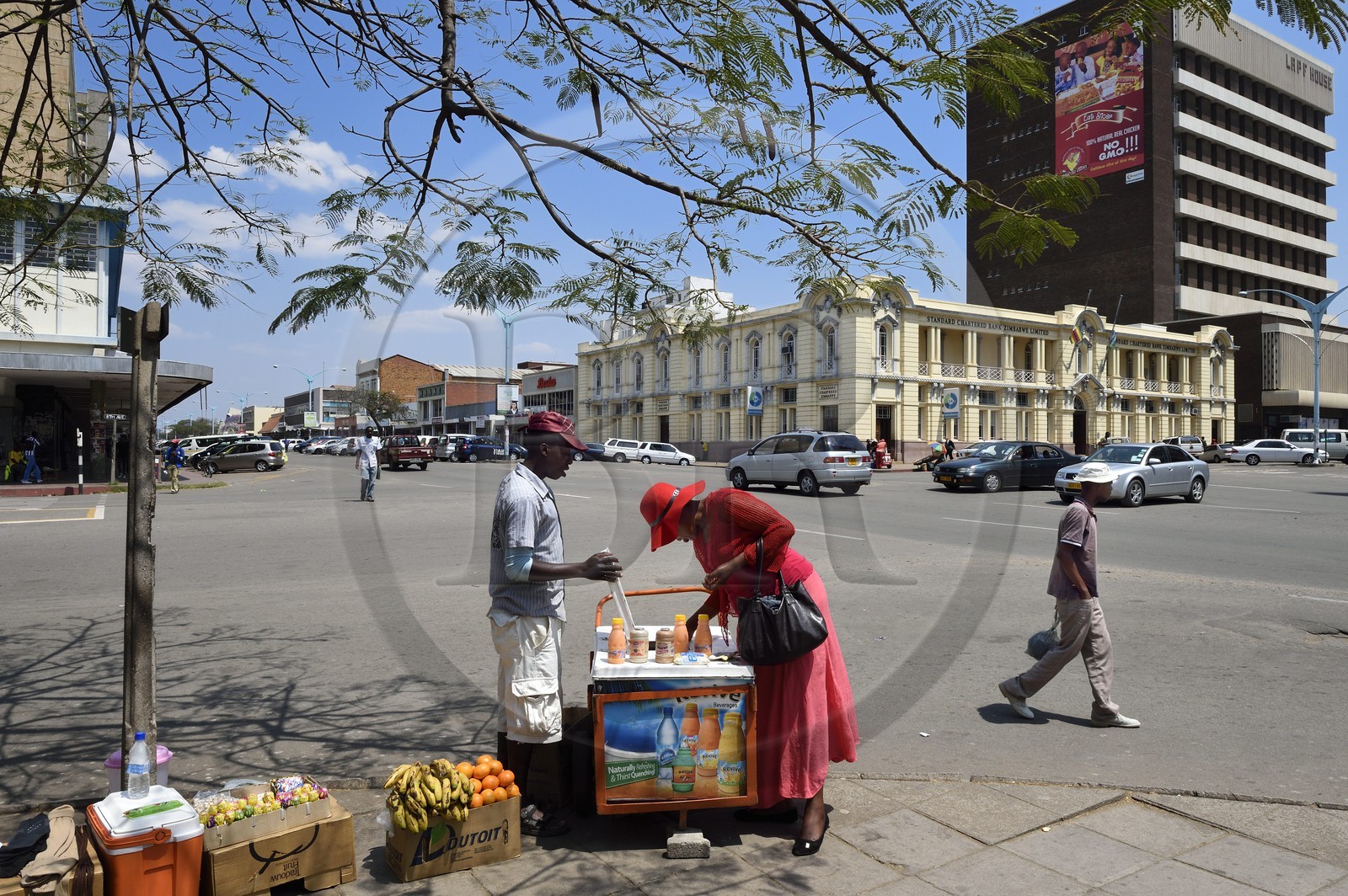 Zimbabwe, Bulawayo, à l'angle de Fife street et 8ème avenue dans le centre ville