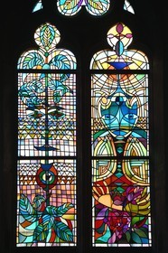 France, Moselle, Metz, Saint-Maximin church home to the only known stained glass windows designed by Jean Cocteau