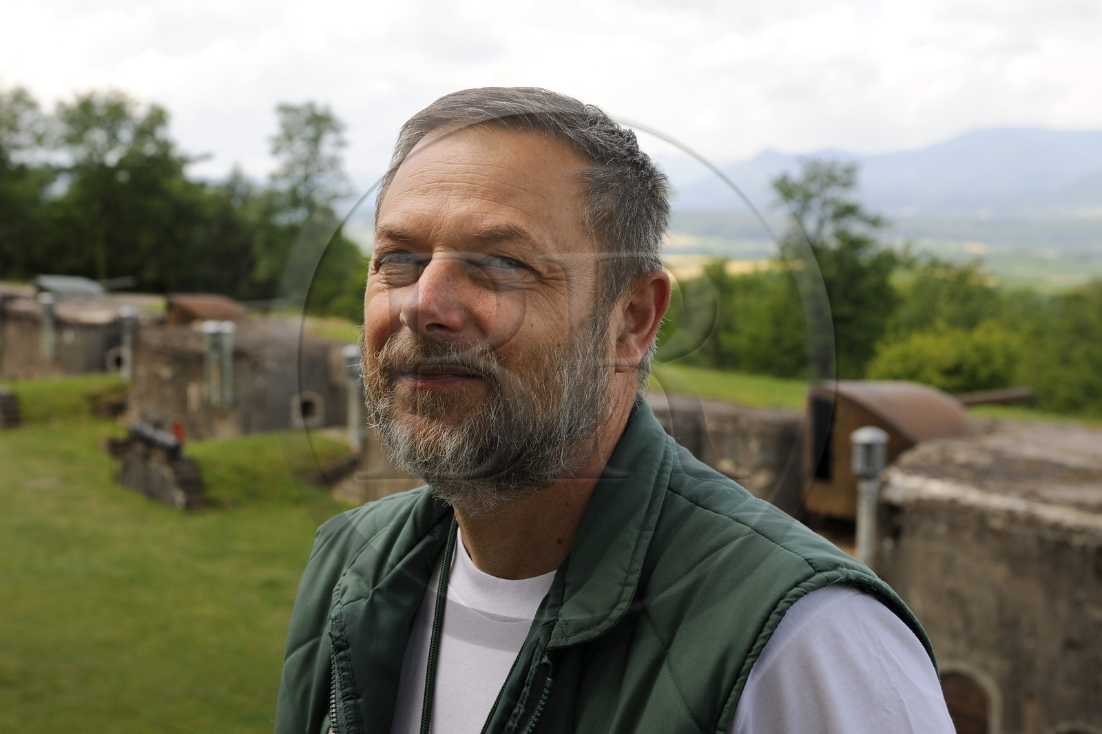 France, Bas-Rhin (67), le Fort de Mutzig, la batterie à boucliers n°1, Bernard Bour responsable du projet de rénovation