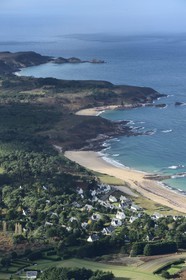 France, Cotes-d'Armor, Erquy beach(aerial view)