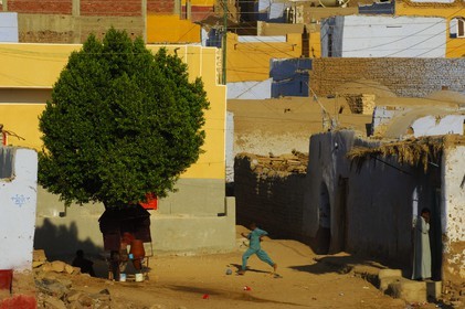 Egypte, Haute Egypte, Nubie, vallée du Nil, Assouan, la rive ouest, village nubien