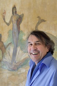 France, Alpes-Maritimes, Cannes, frescoes in the dining room in the villa Domergue, Frédéric Ballester