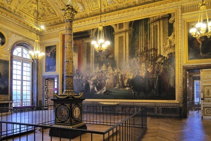 France, Yvelines (78), château de Versailles, classé Patrimoine Mondial de l'UNESCO, salle du Sacre, tableau Le Sacre de Napoléon par Jacques-Louis David