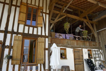 France, Marne, village of Saint-Amand-sur-Fion, half timbered farm in Petite rue de l'Eglise, B&B La Rue En Bas