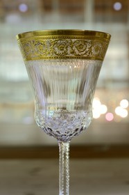 France, Moselle (57), Saint-Louis-les-Bitche, musée de la Cristallerie Saint-Louis, verre modèle Thistle de 1913