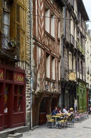 France, Ille-et-Vilaine, Rennes, half-timbered house rue de la Psalette rue Saint-Michel