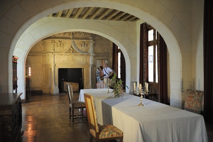 France, Loir et Cher, Loire Valley, listed as World Heritage by UNESCO, Chaumont sur Loire castle, dining room