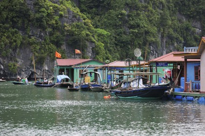 Vietnam, Quang Ninh Province, Halong Bay, listed as World Heritage by UNESCO, fishing floating village of Vong Vieng
