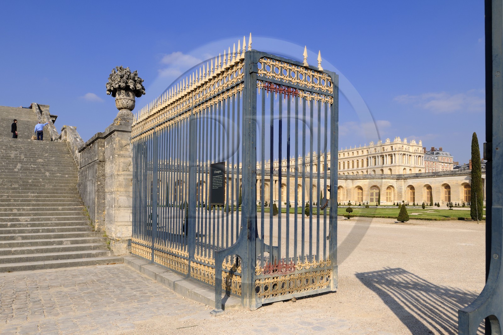 France, Yvelines (78), parc du château de Versailles, classé Patrimoine Mondial de l'UNESCO, l'Orangerie et son parterre
