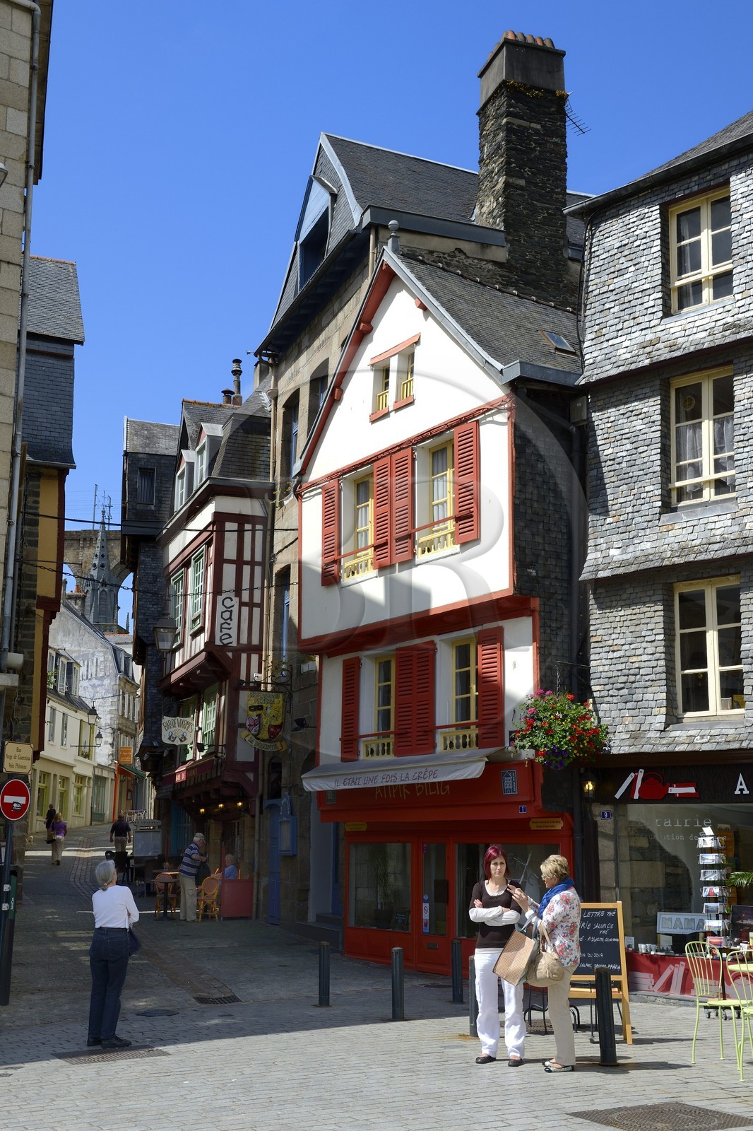 France, Finistère (29), Morlaix, maisons à pans de bois rue Ange de Guernisac
