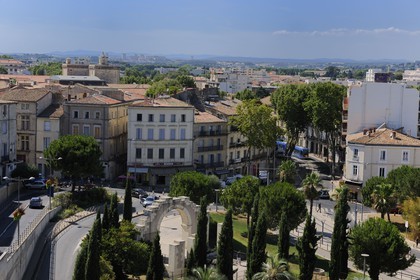 France, Hérault (34), Montpellier, jardin des potiers, vestiges d'une ancienne porte de la ville