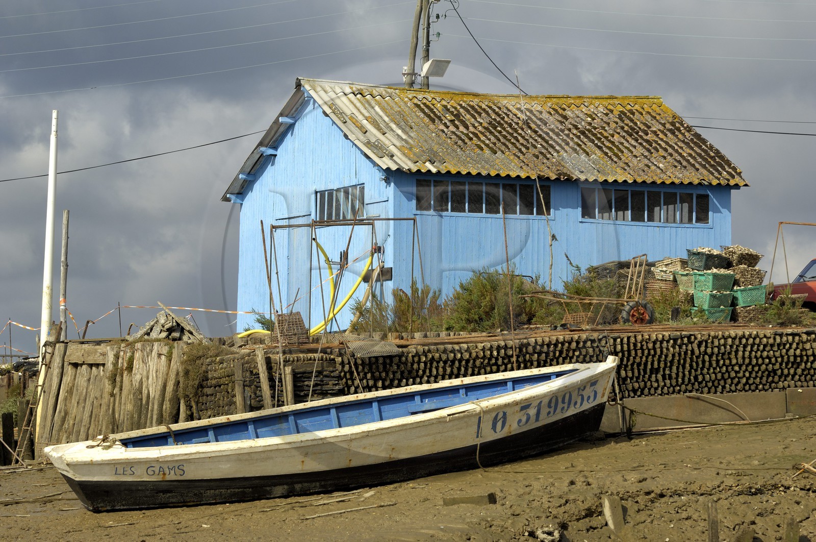 France, Charente-Maritime (17), Ile d'Oléron, le chenal d'Ors, port ostréicole