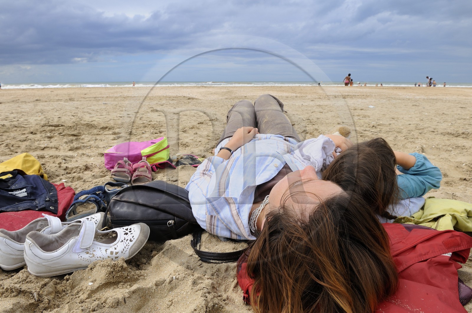 France, Calvados (14), Pays d'Auge, Deauville, sur la plage de sable fin