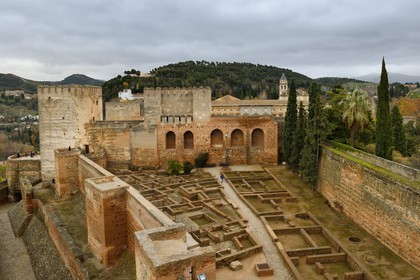 Spain, Andalusia, Granada, the Alhambra, listed as World Heritage by UNESCO, the Alcazaba