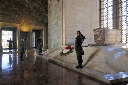 Turkey, Central Anatolia, Ankara, Ataturk Mausoleum, cenotaph