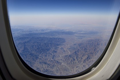 United Arab Emirates, southern mountains of Ras al-Khaimah to the Oman border (aerial view)
