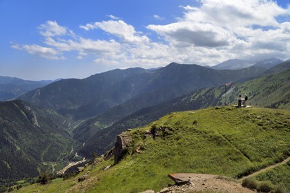 France, Alpes-Maritimes, Tende, the Roya Valley (Nice hinterland) seen from the Col (pass) de Tende