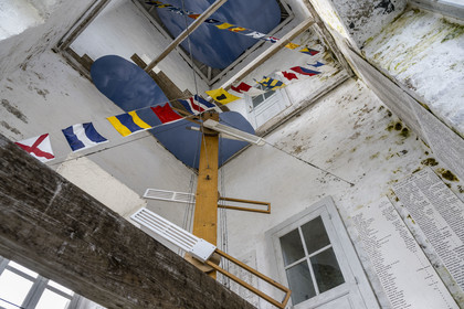 France, Finistère, Iroise Sea, Molene Island, semaphore, a small museum presents the history and function of the place on two levels