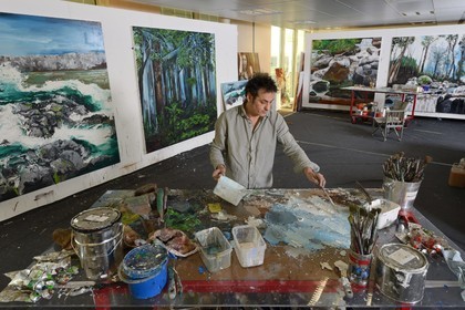France, Val-d’Oise (95), Gonesse, atelier de l'artiste Fred Kleinberg au sein de l'entreprise Manutan