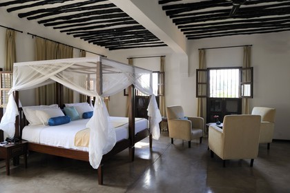 Tanzania, Zanzibar Archipelago, Unguja island (Zanzibar), Stone Town, listed as World Heritage by UNESCO, the Kisiwa House charm hotel in a traditional house of the Baghani district