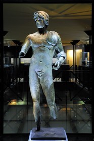 France, Herault, Cap d’Agde, the Ephebe (Adonis) museum is dedicated to underwater archeology, the Ephebe (Adonis) of Agde, a prestigious Greek bronze found in the bed of the Herault river in 1964, dated of the fourth century BC