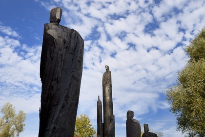 France, Marne, Beaumont-sur-Vesle, Christian Lapie sculptures in his external workshop