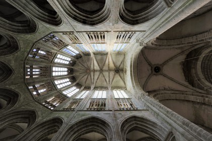 France, Manche, the abbey of Mont Saint Michel, listed as World Heritage by UNESCO, nave of the Abbey Church