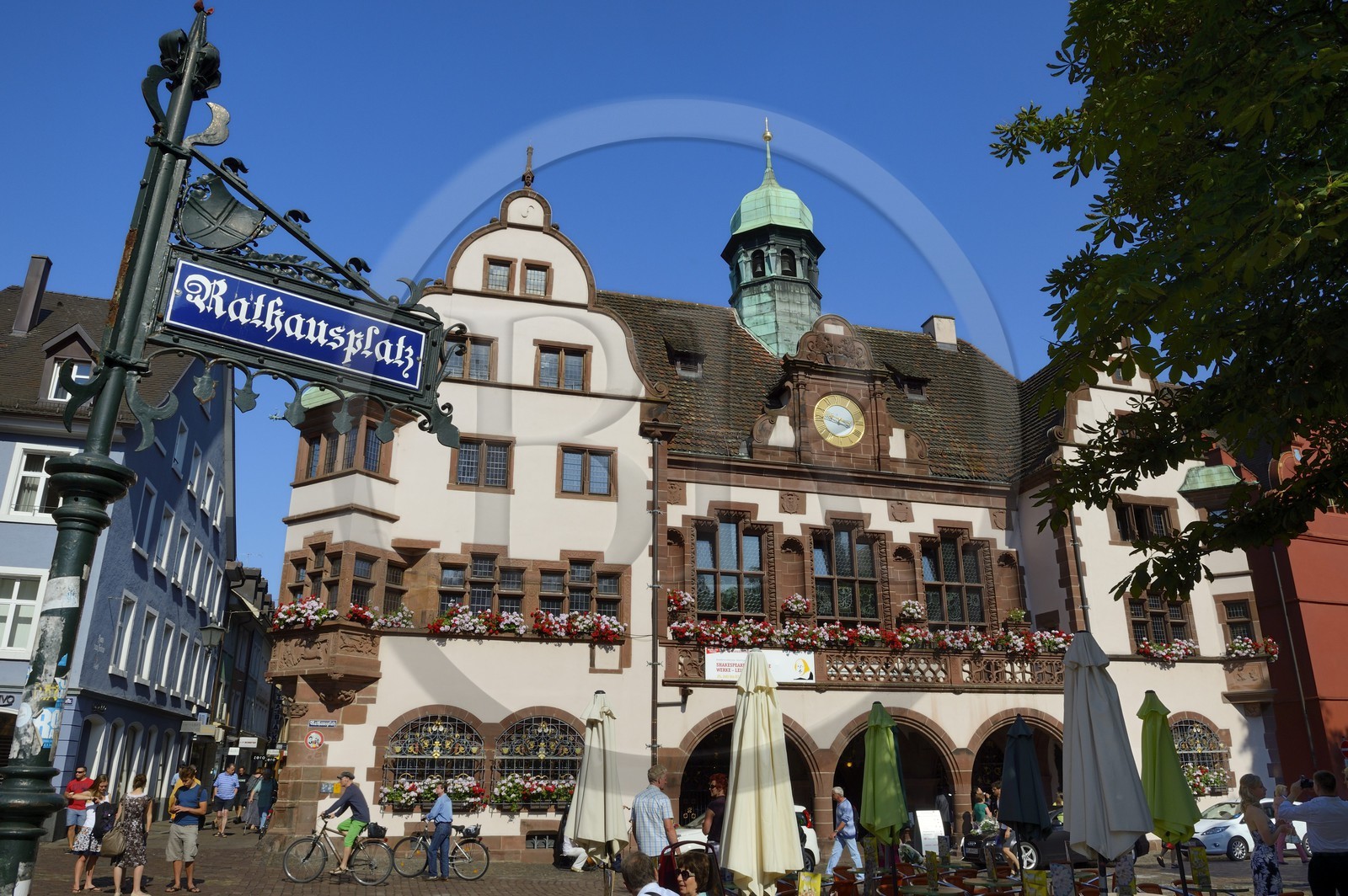 Allemagne, Bade-Wurtemberg, Fribourg en Brisgau, l'hotel de ville sur Rathausplatz