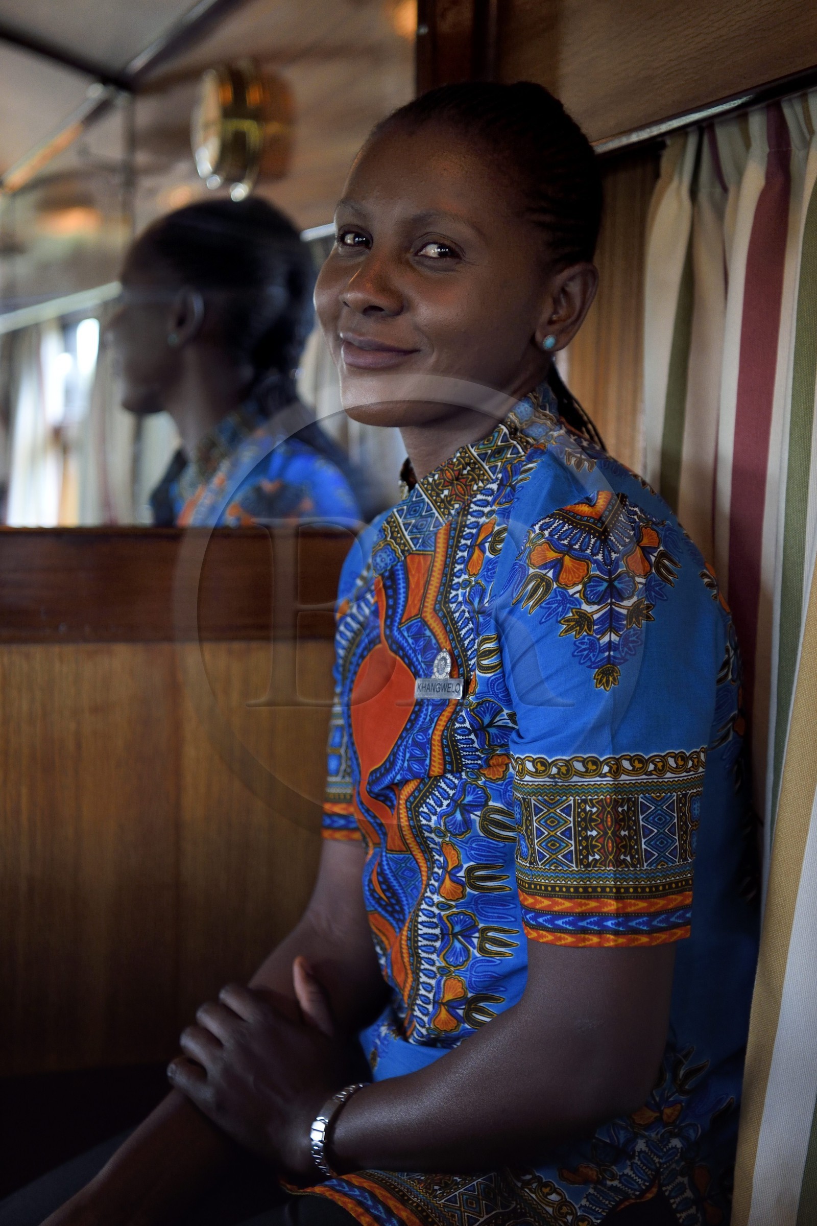 Namibie, région de Erongo, le train Shongololo express, personnel de bord