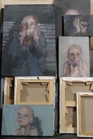 France, Seine-Saint-Denis, Bagnolet workshop in november 2003, Jean Rustin paintings