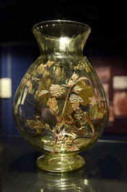 France, Moselle, Meisenthal, Glass Site, glass museum, butterfly vase by Émile Gallé