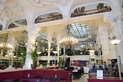 France, Allier (03), former province of Bourbonnais, Moulins, the Grand Café, one of the most beautiful Belle Epoque restaurants in France, long frequented by the famous fashion designer Coco Chanel