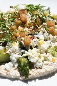 France, Alpes Maritimes, Saint Jean Cap Ferrat, Grand-Hotel du Cap Ferrat, a 5 star palace from Four Seasons Hotel, Green Asparagus Salad with Mimosa Tuna