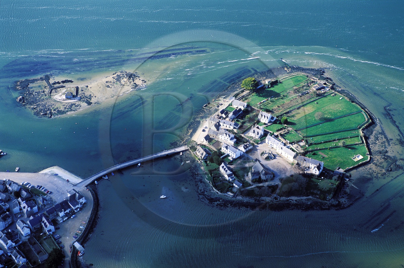 France, Morbihan (56), île de Saint-Cado sur la rivière d'Etel (vue aérienne)