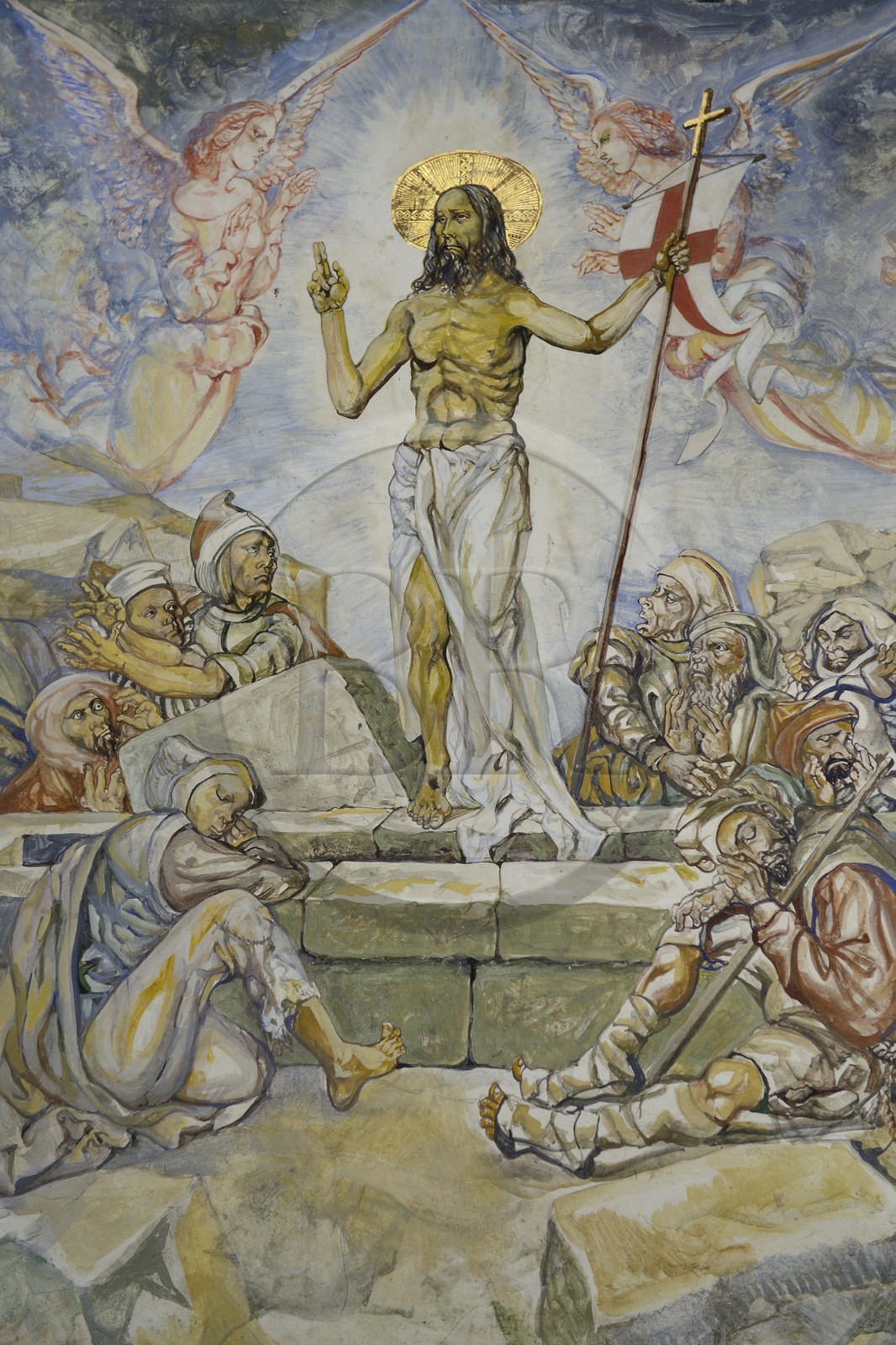 France, Marne, Reims, the Chapel of Our Lady of Peace or Foujita chapel, paintings by Leonard Foujita