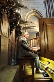 France, Paris, ile de la Cite, Notre-Dame Cathedral, Philippe Lefebvre one of the organists