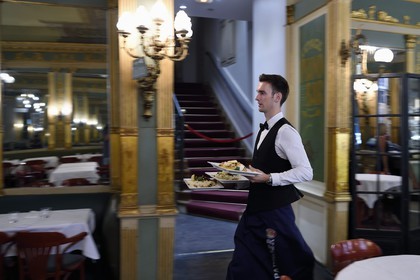 France, Bouches du Rhone, Aix en Provence, Cours Mirabeau, café Les Deux Garcons, frequented by Paul Cezanne