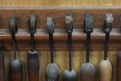 France, Paris (75), passage l'Homme (26 rue de Charonne), atelier de gainier d'art et d'ameublement de Maris-Jeanne Greenaway