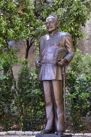 Principality of Monaco, Monaco, the rampe de la Major leading on the Rock, SAS Prince Rainier III statue