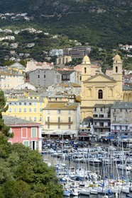 France, Haute Corse, Bastia, the harbour overlooked by St Jean Baptiste Church