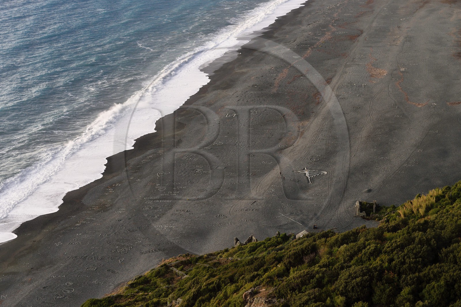 France, Haute-Corse (2B), Nonza, la plage