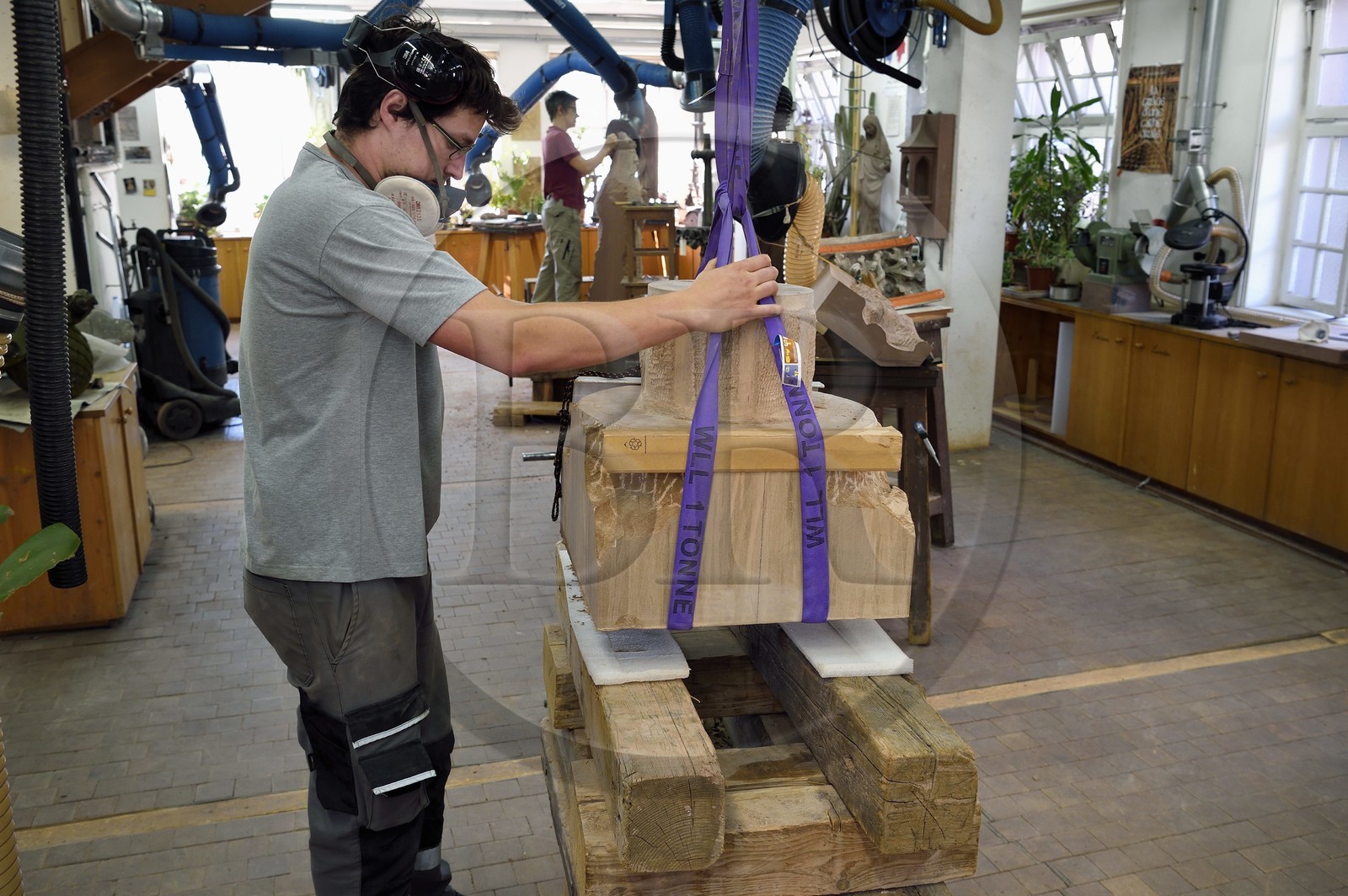 France, Bas-Rhin (67), Strasbourg, vieille ville classée au Patrimoine Mondial de l'UNESCO, ateliers de taille et de sculpture de la Fondation de l'Oeuvre Notre-Dame
