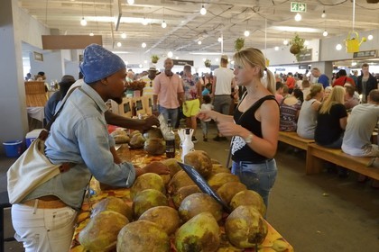 South Africa, Gauteng Province, Johannesburg, Braamfontein district, Neighbourgoods Market on saturdays is as much a source for farm fresh foods and specialty goods as it is a meeting point to enjoy community, swop ideas and stories, and be inspired by the energy that makes Joburg