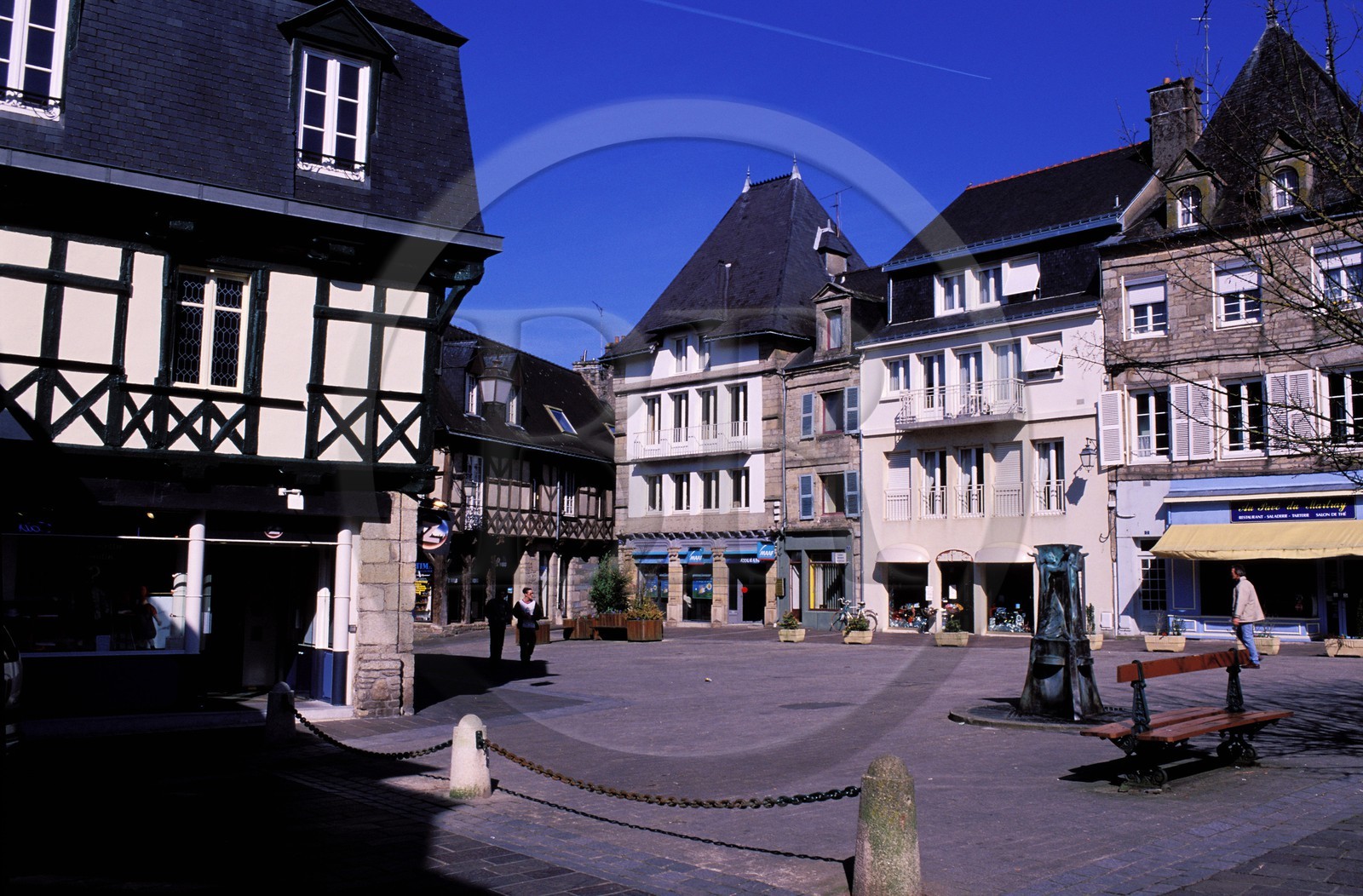 France, Morbihan (56), Pontivy, la place du Martray, le cúur de la vieille ville