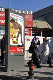 Turkey, Central Anatolia, Ankara, advert for women's underwears in the downtown
