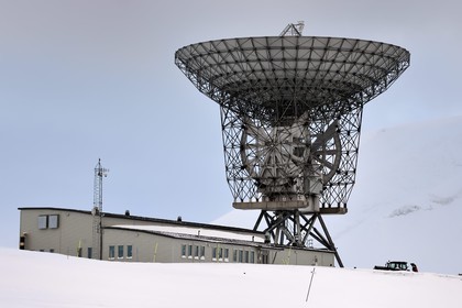 Norvège, Svalbard, Spitzberg, Longyearbyen, EISCAT (European Incoherent Scatter Scientific Association) Radars de la station scientifique